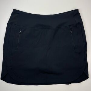 Athleta XL  Fairway Golf Skort 18” Women’s Black Skort with Zipper Pockets